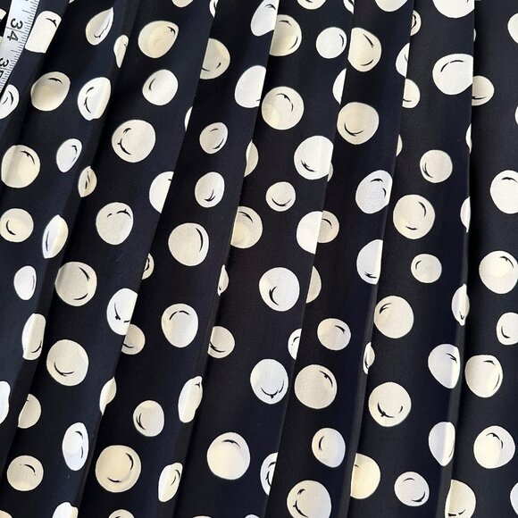 Vintage  Jonathan Martin 70s Polka Dot V-Neck Dress Pleated Bottom Sz Med - Picture 10 of 10